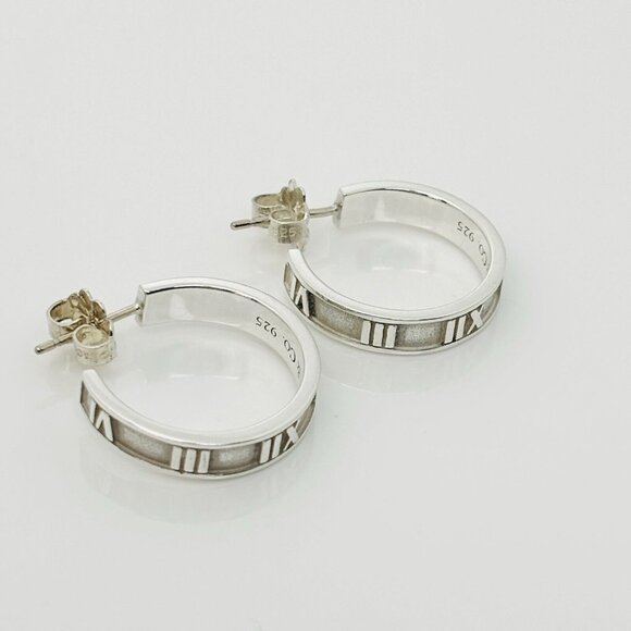 Tiffany Atlas Small Hoop Earrings in Sterling Silver - Picture 1 of 7